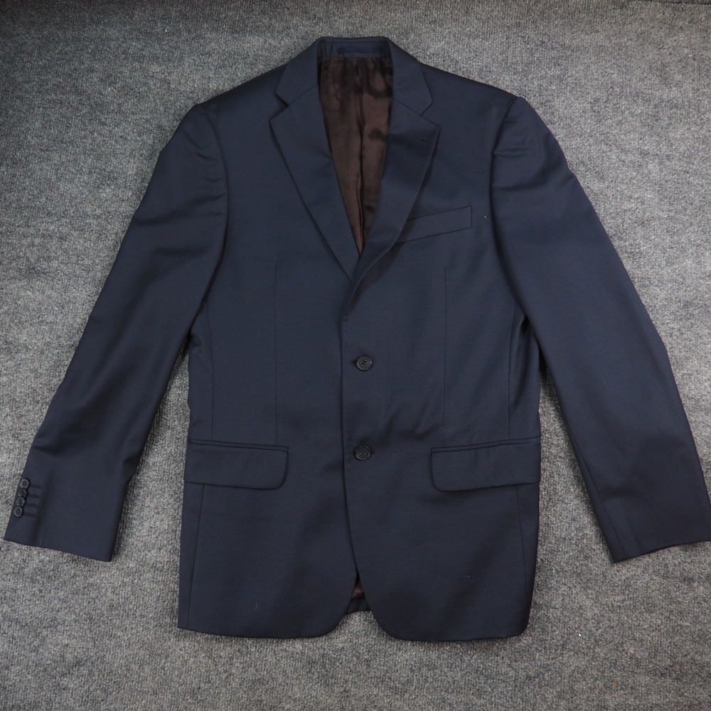 Park Avenue Blazer Mens 46 Reda Super 130s Blue Check Italian Wool Professional